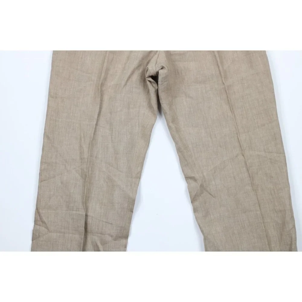 New Banana Republic Mens 34x36 Classic Fit Linen Wide Leg Chino Pants Beige